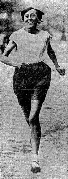 Violet Percy, the first UK athlete to be timed in the marathon event